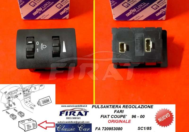 PULSANTIERA REGOLAZIONE FARI FIAT COUPE' (720953080)